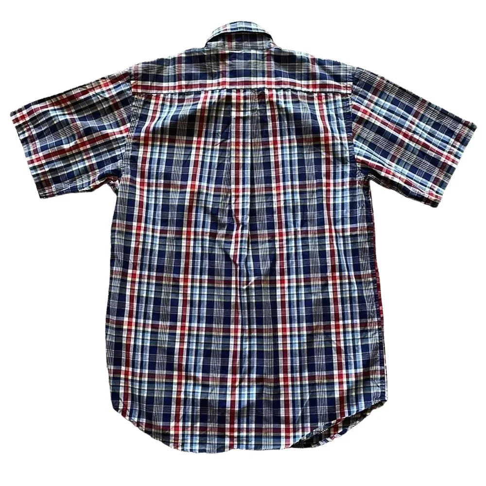 Ralph Lauren Kids XL Blue Plaid Short Sleeve Button Down Shirt